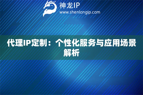 代理IP定制：個性化服務與應用場景解析