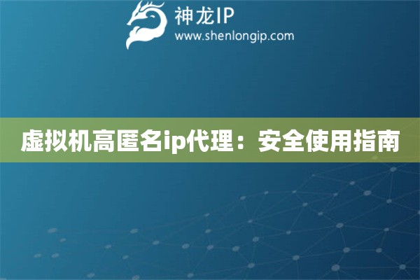虛擬機高匿名ip代理：安全使用指南