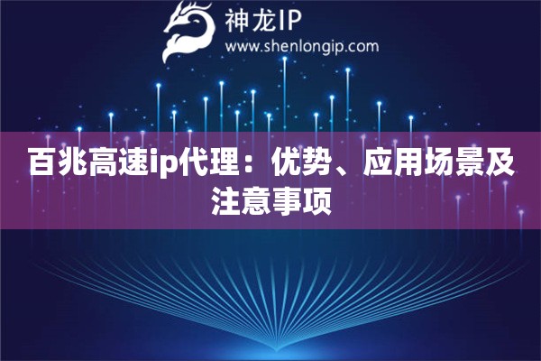 百兆高速ip代理：優勢、應用場景及注意事項