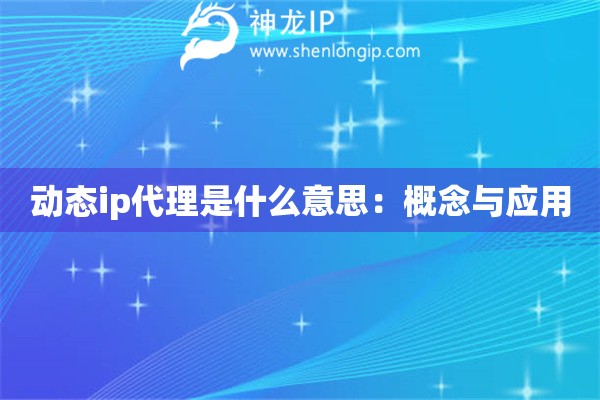 動態ip代理是什么意思：概念與應用