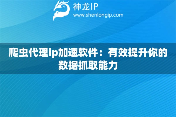 爬蟲代理ip加速軟件：有效提升你的數據抓取能力