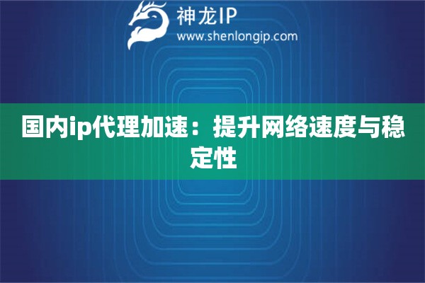 國內ip代理加速：提升網絡速度與穩定性