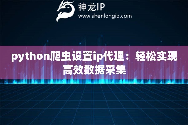 python爬蟲設(shè)置ip代理：輕松實(shí)現(xiàn)高效數(shù)據(jù)采集