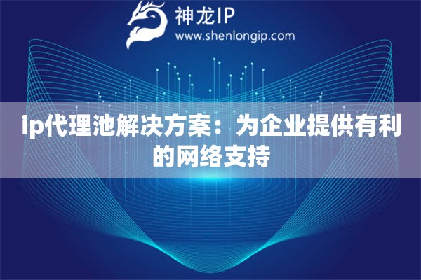 ip代理池解決方案：為企業(yè)提供有利的網(wǎng)絡(luò)支持