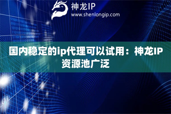 國內穩定的ip代理可以試用：神龍IP資源池廣泛