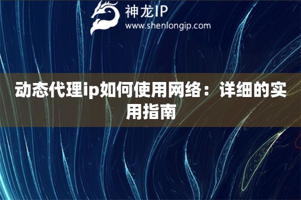 動(dòng)態(tài)代理ip如何使用網(wǎng)絡(luò)：詳細(xì)的實(shí)用指南