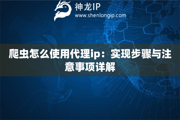 爬蟲怎么使用代理ip：實現步驟與注意事項詳解