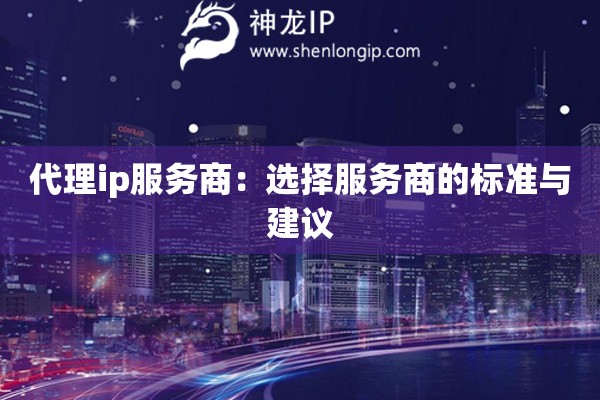 代理ip服務商：選擇服務商的標準與建議