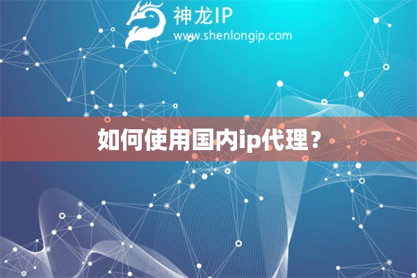 如何使用國內ip代理？