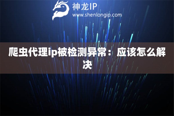 爬蟲代理ip被檢測異常：應該怎么解決
