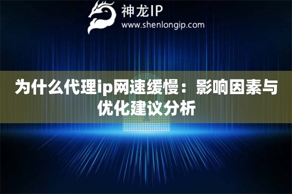 為什么代理ip網速緩慢：影響因素與優化建議分析