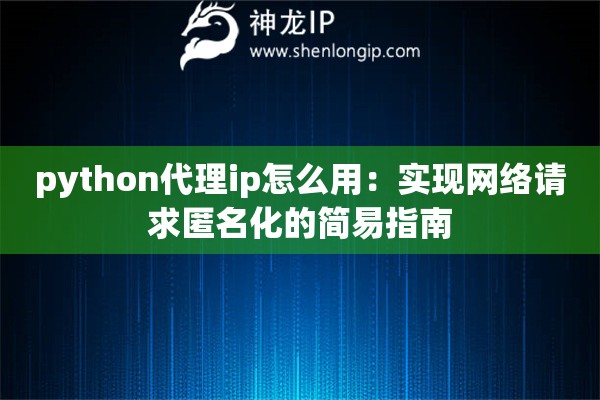 python代理ip怎么用：實現網絡請求匿名化的簡易指南
