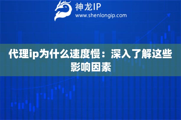 代理ip為什么速度慢：深入了解這些影響因素