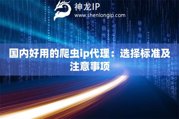 國內(nèi)好用的爬蟲ip代理：選擇標(biāo)準(zhǔn)及注意事項(xiàng)