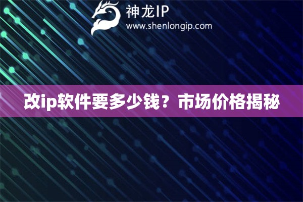 改ip軟件要多少錢？市場價格揭秘