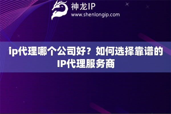 ip代理哪個公司好？如何選擇靠譜的IP代理服務商