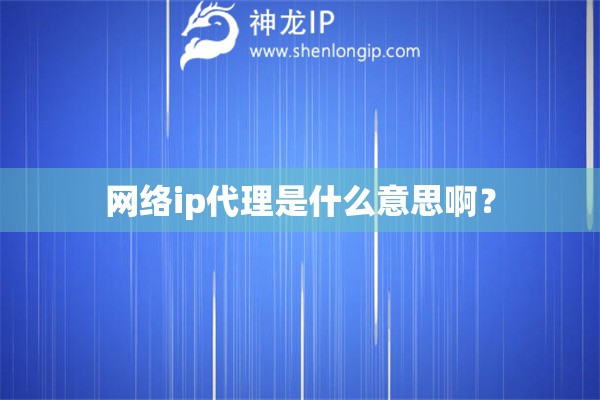 網(wǎng)絡(luò)ip代理是什么意思啊？