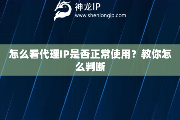 怎么看代理IP是否正常使用？教你怎么判斷