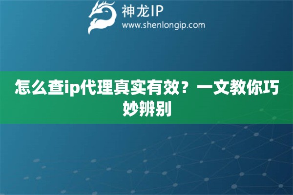 怎么查ip代理真實(shí)有效？一文教你巧妙辨別