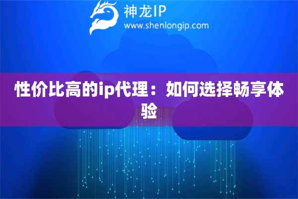 性?xún)r(jià)比高的ip代理：如何選擇暢享體驗(yàn)