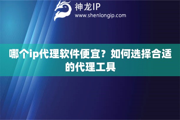 哪個ip代理軟件便宜？如何選擇合適的代理工具