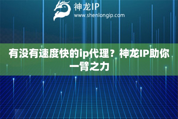 有沒有速度快的ip代理？神龍IP助你一臂之力