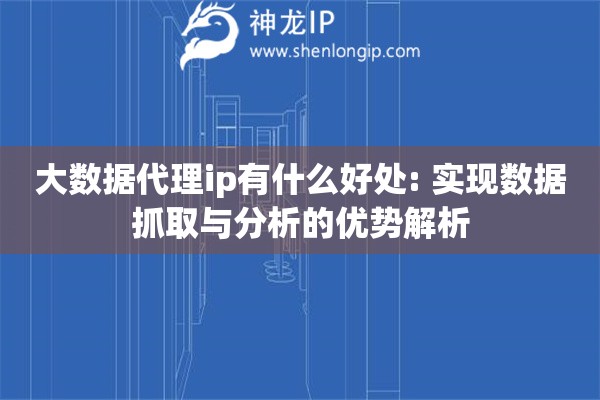 大數(shù)據(jù)代理ip有什么好處: 實現(xiàn)數(shù)據(jù)抓取與分析的優(yōu)勢解析