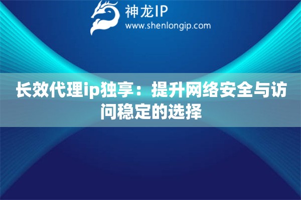長效代理ip獨享：提升網絡安全與訪問穩定的選擇