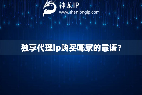 獨享代理ip購買哪家的靠譜？