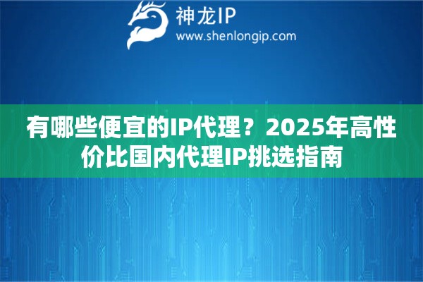 有哪些便宜的IP代理？2025年高性價(jià)比國(guó)內(nèi)代理IP挑選指南