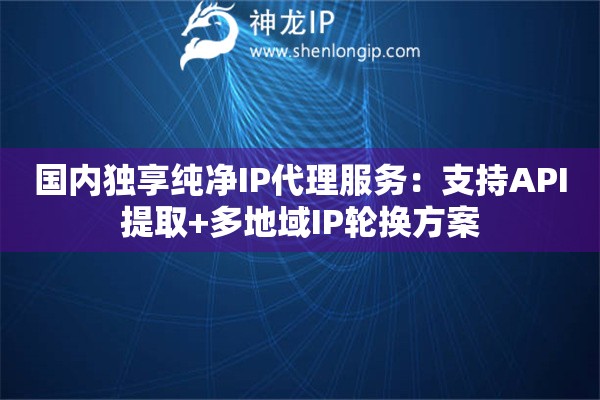 國(guó)內(nèi)獨(dú)享純凈IP代理服務(wù)：支持API提取+多地域IP輪換方案