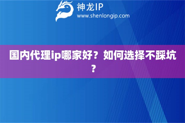 國內代理ip哪家好？如何選擇不踩坑？