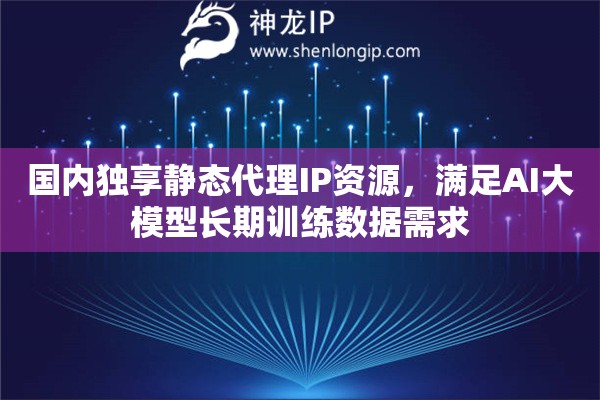 國內獨享靜態代理IP資源，滿足AI大模型長期訓練數據需求