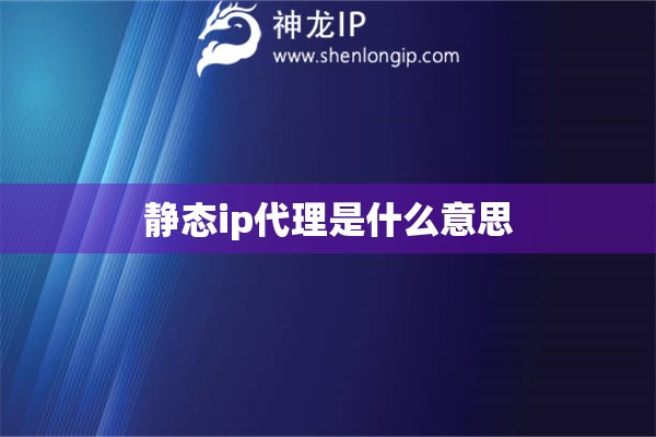 靜態ip代理是什么意思