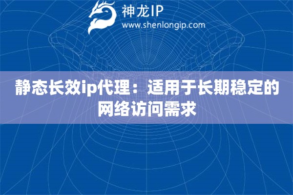 靜態長效ip代理：適用于長期穩定的網絡訪問需求
