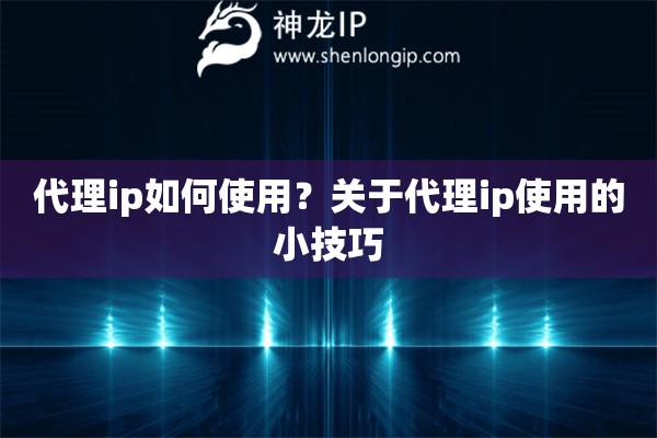 代理ip如何使用？關于代理ip使用的小技巧