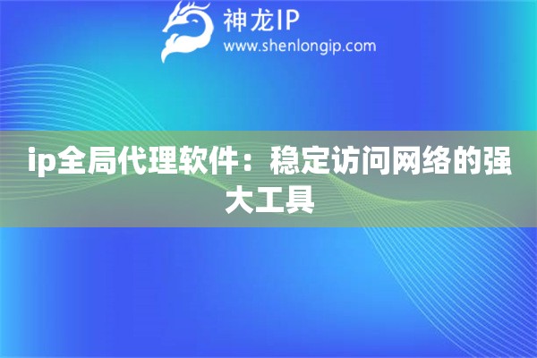 ip全局代理軟件：穩(wěn)定訪問網(wǎng)絡的強大工具
