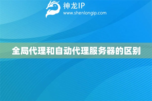 全局代理和自動(dòng)代理服務(wù)器的區(qū)別