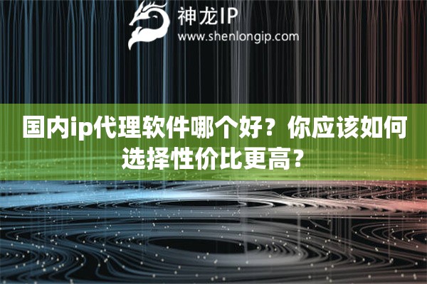 國內(nèi)ip代理軟件哪個好？你應該如何選擇性價比更高？