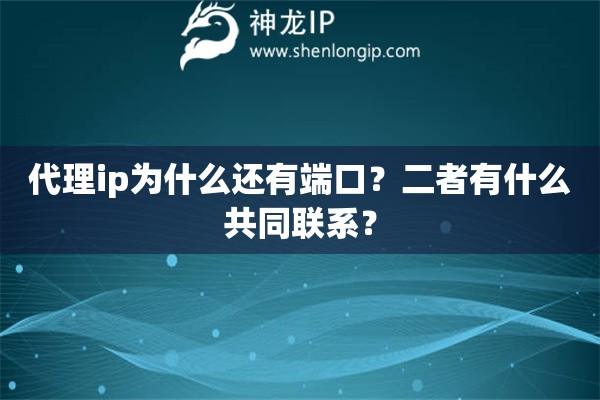 代理ip為什么還有端口？二者有什么共同聯系？