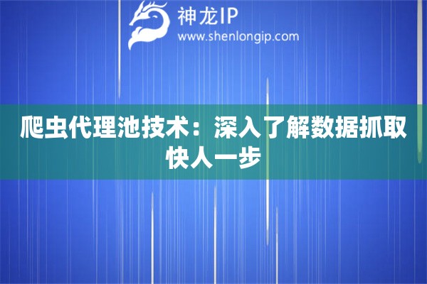 爬蟲代理池技術：深入了解數據抓取快人一步
