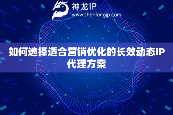 如何選擇適合營銷優化的長效動態IP代理方案