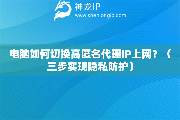 電腦如何切換高匿名代理IP上網？（三步實現隱私防護）