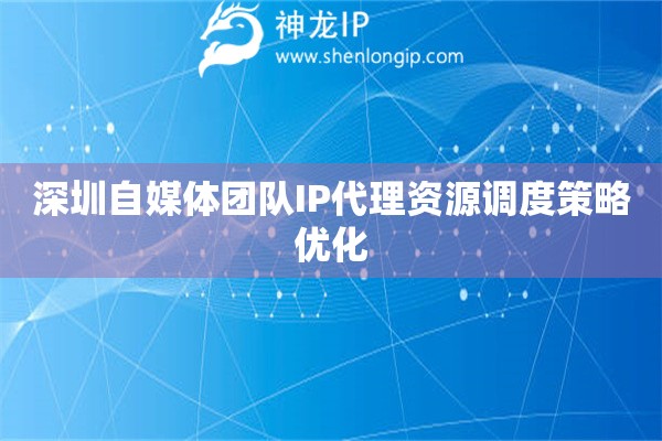 深圳自媒體團隊IP代理資源調度策略優化