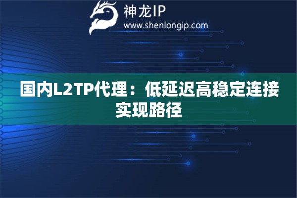 國內L2TP代理：低延遲高穩定連接實現路徑