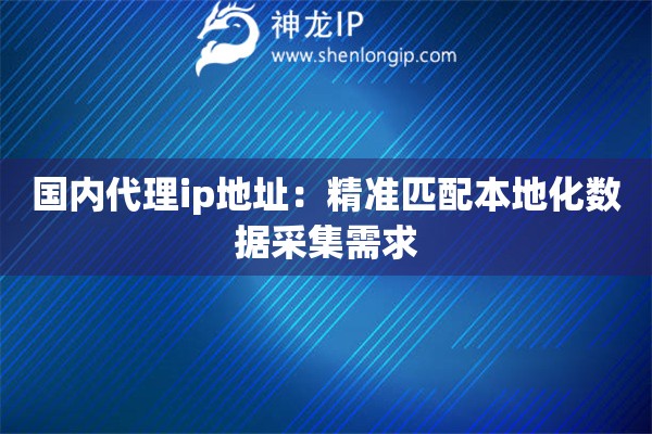 國內代理ip地址：精準匹配本地化數據采集需求