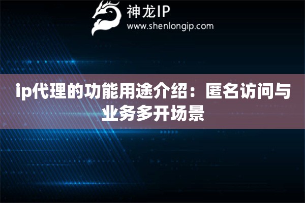 ip代理的功能用途介紹：匿名訪問與業務多開場景