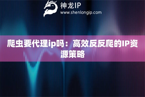 爬蟲要代理ip嗎：高效反反爬的IP資源策略