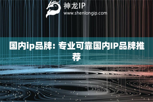 國內ip品牌: 專業可靠國內IP品牌推薦