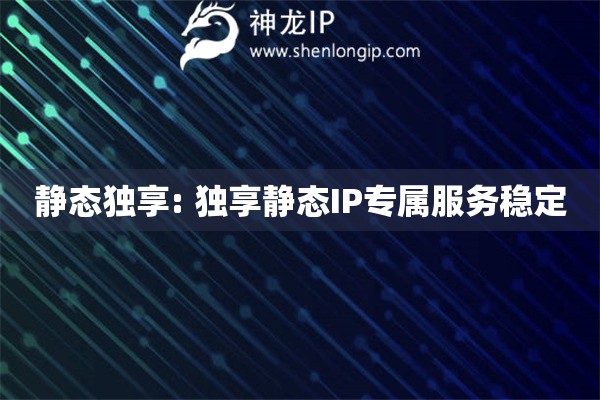 靜態(tài)獨(dú)享: 獨(dú)享靜態(tài)IP專屬服務(wù)穩(wěn)定